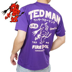 テッドマン ファイヤーデビルプリント ドライ半袖Tシャツ メンズ ユニセックス 新作2024年モデル TEDMANS tdryt-1800b
