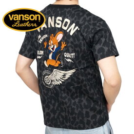 バンソン トムとジェリーコラボ フライングホイール刺繍 半袖Tシャツ メンズ 新作2024年モデル VANSON tjv-2414