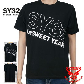 SY32 SLASH BIG LOGO 半袖Tシャツ メンズ 新作2024年モデル スウィートイヤーズ32 13033j