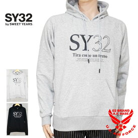 SY32 Serif Typeロゴ プリント プルパーカー メンズ 新作2024年モデル スウィートイヤーズ32 14507