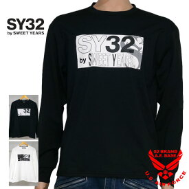 アウトレット!!SY32 LOGO MIX BOX プリント 長袖Tシャツ ロンTee メンズ 新作2024年モデル スウィートイヤーズ32 14531