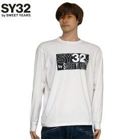 アウトレット!!SY32 LOGO MIX BOX プリント 長袖Tシャツ ロンTee メンズ 新作2024年モデル スウィートイヤーズ32 14531