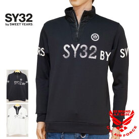 SY32 LOGOプリント KARUISHI WARM ハーフZIPシャツ メンズ 新作2024-2025年モデル スウィートイヤーズ32 syg-24a027