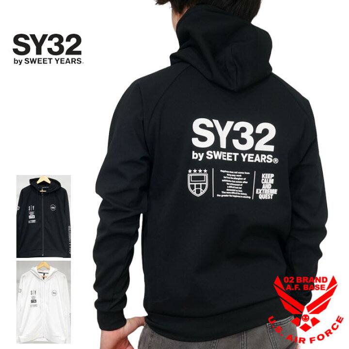 楽天市場】アウトレット!!SY32 マルチロゴ プリント ジップパーカー 