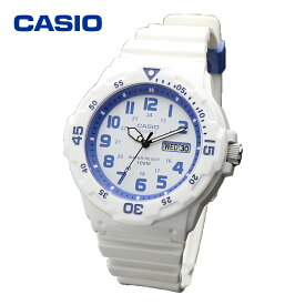 CASIO カシオ MRW-200HC-7B2 腕時計 ホワイト ブルー メンズ レディース ガールズ レディス キッズ ユニセックス ダイバールック アナログウォッチ 曜日 日付 カレンダー デイデイト 男性 女性 子供 時計 防水 軽量 ダイバーデザイン
