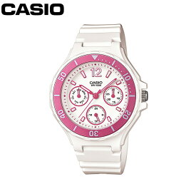 CASIO カシオ レディース ダイバールック 腕時計 LRW-250H-4A アナログ 曜日 日付 カレンダー 24時間表示 サブダイヤル 多針 ホワイト ピンク チープカシオ ガールズ キッズ 子供 こども 女性 小学生 中学生 高校生 防水 軽量 ギフト プレゼント 時計
