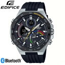 CASIO EDIFICE カシオ エディフィス ソーラー スマートウォッチ Bluetooth ブルートゥース スマホリンク スマホ連動 iPhone タフソーラー ECB-950MP-1A レーシング マルチカラーシリーズ クロノグラフ アナログ デジタル アナデジ デジアナ 八角形 オクタゴン