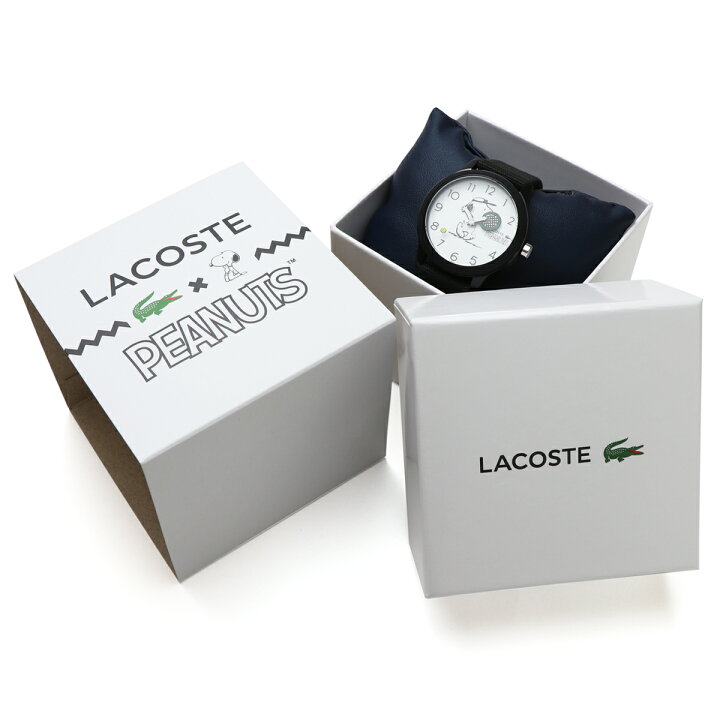 楽天市場 ラッピング無料 Lacoste X Peanuts Snoopy ラコステ X ピーナッツ スヌーピー 限定モデル コラボモデル 男性 腕時計 メンズ アナログ ウォッチ 防水 軽量 カジュアル ファッション ブラック ホワイト ０３８ｎｅｔ