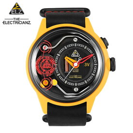 【ラッピング無料】THE ELECTRICIANZ ジ エレクトリシャンズ 電気 発光 時計 腕時計 ZZ-A1A/01 ブラック イエロー メンズ 男性 男性用 アナログ スイスブランド NATOベルト 個性的 スケルトン