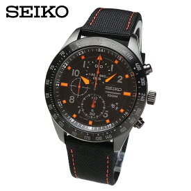 【SEIKO CRITERIA LIMITED MODEL】セイコー クライテリア 限定モデル SNDH45P1 ミリタリー クロノグラフ メンズ 腕時計 男性用 時計 多針 クロノ ストップウォッチ カレンダー 国産ムーブメント ブラック オレンジ レザーベルト ナイロン＆革ベルト ビジネスウォッチ