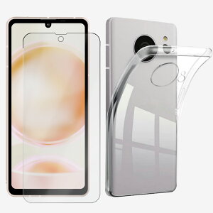 1個透明 クリアTPU ケース+1枚ブルーライトカット保護フィルムセット|AQUOS sense8 ケース 衝撃吸収 落下・すり傷防止/滑り止め 薄型 カバー aquossense8 SH54D SHG11 SH-54D sense8ケース アクオス センス