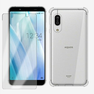 1�l��TPU �P�[�X+1���Z�b�g�K���X�t�B�����b AQUOS sense3 Basic �l�����G�A�N�b�V�����\�� �Ռ��z�� �����E���菝�h�~/���C�����X�[�d�Ή�/����~�� �� �J�o�[ SH-02M SHV45 Android One S7 �A�N�I�X �Z
