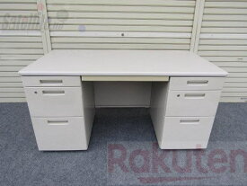 【中古】コクヨ BS+ 両袖机 幅1400 3段V3・3段C3タイプ 鍵付 オフィス家具