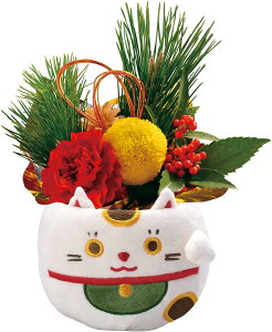 【P5倍!28日〜31日まで】 正月飾り お正月 生花 アレンジメント 迎春 正月 花 アレンジ花 正月飾り 玄関 置物 モダン おしゃれ お正月飾り 招き猫 フラワーアレンジメント お正月の花 寅年 お