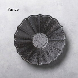 花型【 Rin花 リンカ ボウル 鉢 25cm 】【 Fonce フォンセ 金結晶 】 マットブラック系 和モダン シック 和カフェ かっこいい器 麺鉢 煮物鉢 大鉢 大皿 おもてなし料理 ゴージャスな器 パスタ皿 カレー皿 男性にも人気！ ギフト 料理教室 食洗機対応 電子レンジ対応