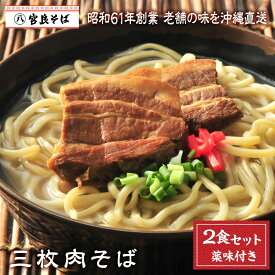 三枚肉そば 【2食セット】 沖縄そば 父の日 送料無料 生麺 出汁 だし 沖縄 お土産 土産 ギフト ギフトセット プレゼント お取り寄せ 沖縄グルメ 冷蔵 本場 お取り寄せグルメ ご当地グルメ 簡単 ラーメン そば 蕎麦 プレゼント クーポン