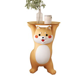 【延長SALE★全品7％OFFクーポン配布中！】キャットサイドテーブル 柴犬サイドテーブル 猫型テーブル ベッドサイドテーブル ネコ型 柴犬型 金属トレー 北欧 小物置き 収納 鍵置き 玄関 ソファ 柴犬 ねこ 猫 大型 動物 インテリア雑貨 プレゼント かわいい