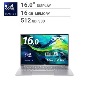 ACER �m�[�gPC/Swift Lite/16.0�C���`/Core Ultra5 115U/������ 16GB/SSD 512GB/���C�g�V���o�[/SFL16-51M-F56Y