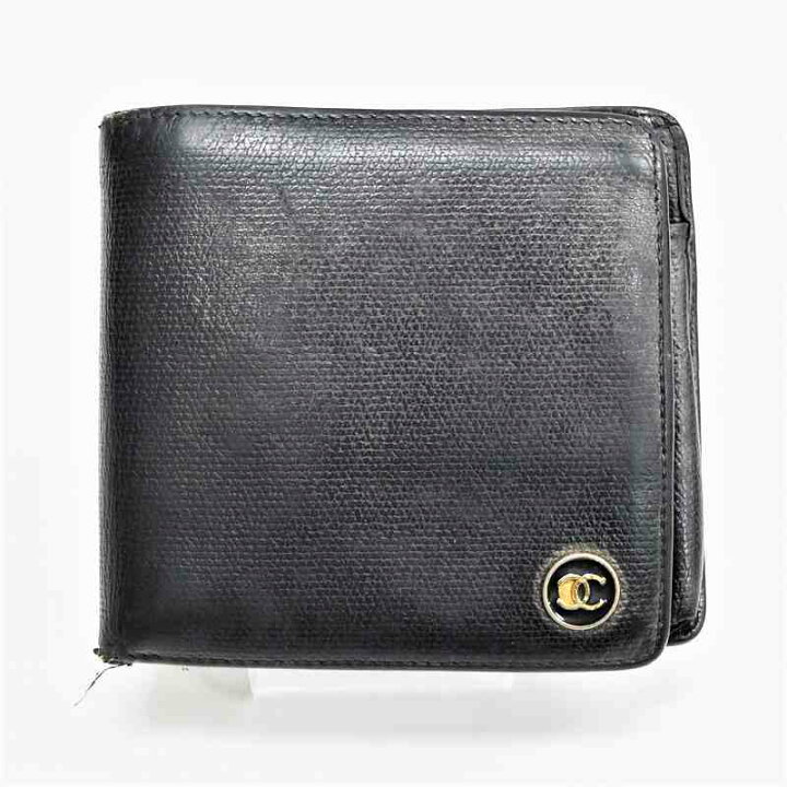 楽天市場】CHANEL シャネル ココボタン 二つ折り財布 黒 ブラック 財布  