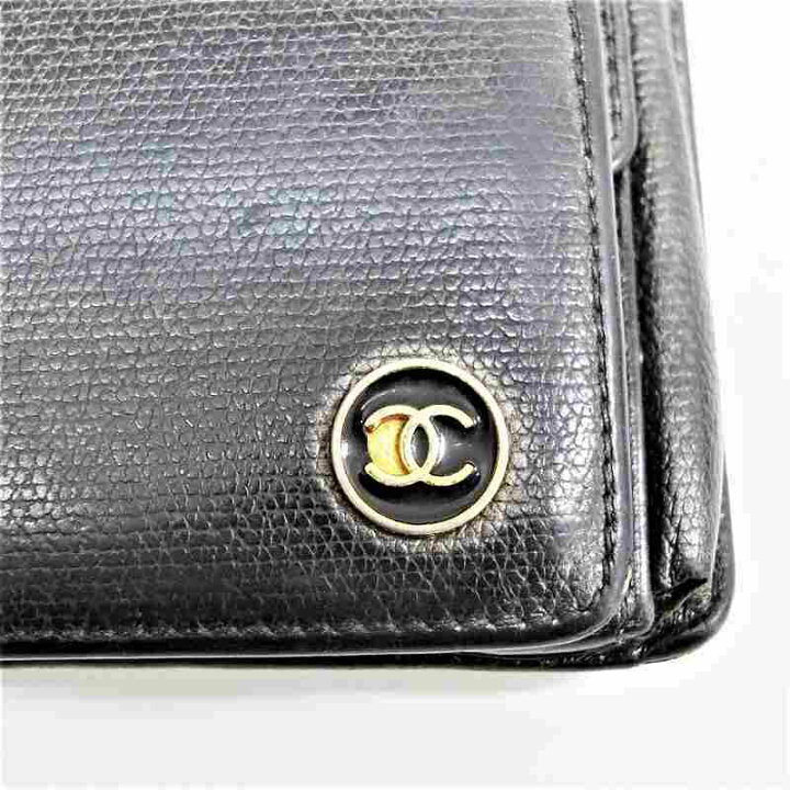 楽天市場】CHANEL シャネル ココボタン 二つ折り財布 黒 ブラック 財布  
