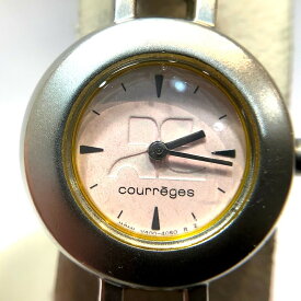 クレージュ（courreges ）400V-1120ピンク文字盤レディースクオーツ時計　ブレスベルト　【中古】KB-8293