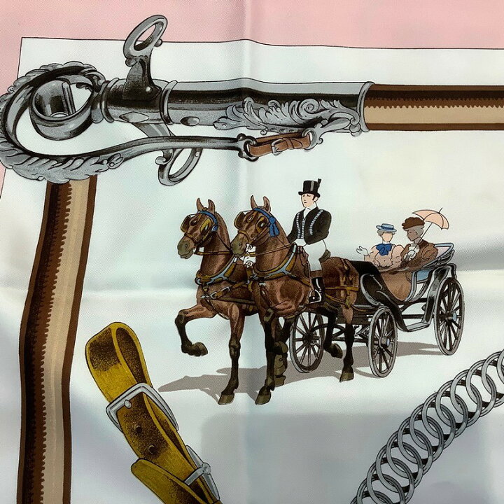 楽天市場】エルメス（HERMES）EQUIPAGES 馬車 従者 ピンク スカーフ 