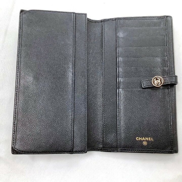 楽天市場】CHANEL シャネル ココボタン Wホック 長財布 ブラック  