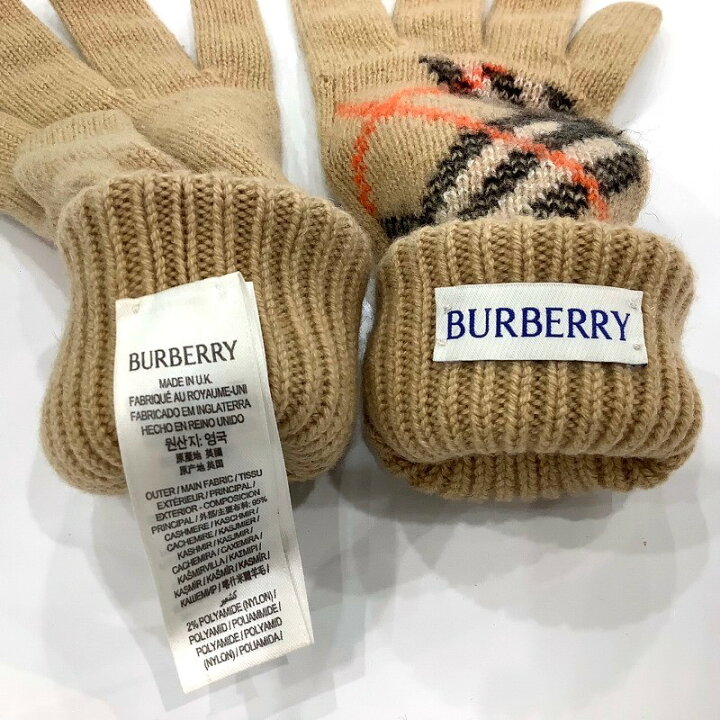 楽天市場】BURBERRY バーバリー 手袋 グローブ カシミアブレンド  