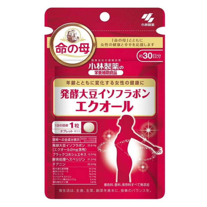 楽天市場】小林製薬 命の母 発酵大豆イソフラボン エクオール 30粒(30 