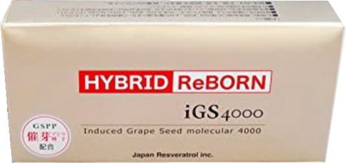 日本レスベラトロール 催芽ブドウ種子 GSPP iGS4000 HYBRID ReBORN 30カプセル3箱セット