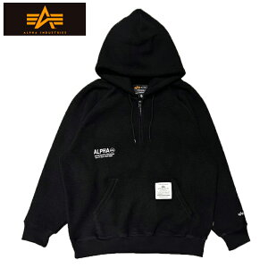 ALPHA INDUSTRIES I.T. QUARTER ZIP HOODIE / アルファ インダストリーズ / クォーター ジップ フーディー / PARKA / パーカー / pull over / プルオーバー / LOOSE-FIT / メンズ / ESI51503C1 / A5X SW M3017LX H