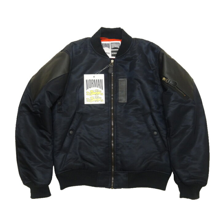 楽天市場】【50%OFF】NORMAN Leather Shoulder MA-1 JKT 