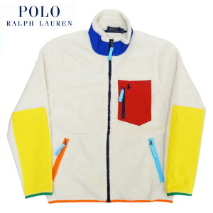 POLO RALPH LAUREN (�|�� �����t���[����) Men's Bonded Hi Pile Longsleeve Fuz Winter Cream Multi / MENS BONDED PILE LSL FUZ / Full Zip Fleece Jacket / �����Y / �|�j�[ / Pony / M CLASSICS 1 / �����Y / ���S / ���� / 710857819001