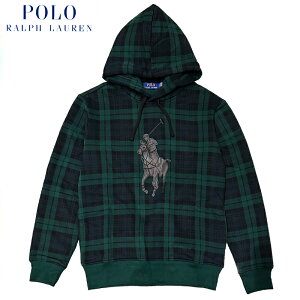 POLO RALPH LAUREN LEATER BIG PONY PLAID FLEECE HOODIE / LEATHER PONY HOODIE / �|�� �����t���[���� / PULLOVER HOODIE / �t�[�f�B / pullover parka / �v���I�[�o�[�p�[�J�[ / �^�[�^���`�F�b�N / M CLASSICS 9/15 / ���� / �����Y 