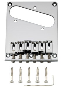 【送料無料】Musiclily Pro 10.8mm モダンスタイルテレキャスターブリッジ 亜鉛合金製6WAYサドル Squierとインポートテレキャスターエレキギター用、クローム