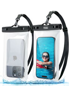 YOSH 2枚セット水に浮く スマホ 防水ケース フローティング IPX8認定 エアーバッグ搭載 最大7.5インチ対応 お風呂用 TPU スマホ保護 密封 iPhone 12 Pro Max Mini 11 X XR XS 8 7 Androidに適合する 気嚢付き 水中 撮影 タッチ可 風呂 海 プール 釣り 雨 潜水 水泳 雪 温