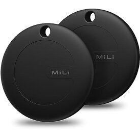 MiLi スマートタグ マートトラッカー 紛失防止タグ 小型防水GPSタグ 忘れ物防止 Appleの「探す」 (iOSのみ対応)で動作するMFi認証獲得したポータブルBluetoothトラッカー、キーファインダー、子供/犬/猫/スマホ/カバン/キー/荷物/財布に適用する (2個入り)
