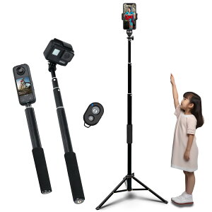 X}z Or iphone X}zX^h 150cmȏ yŐVJꂽ\ȃfUCzy RpNg 160CM ZJ_ gopro / insta360 /Andriod B_  gїpOr tripod for iphone B 3r B