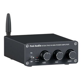 Fosi Audio BT20A Bluetooth 5.0 パワーアンプ 2.0CH ステレオ オーディオアンプ 100W*2 TPA3116 レシーバー 2チャンネル ミニ Hi-Fi クラスD 低音と高周波制御 家庭スピーカー用(電源付き)