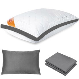 Anywin 枕 カバー2枚付き まくら ホテル仕様 高反発枕 安眠 快眠 丸洗い可能 立体構造