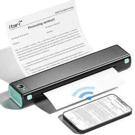 Itari M08F モバイルプリンター A4 ミニプリンター携帯プリンター刺青コピー機 家庭用portable printer熱転写 プリンター 家庭用およびオフィス用のポータブル プリンター 8.26"x11.69" A4 感熱紙をサポート Bluetooth接続対応 Android IOS 電話 ラップトップ互換