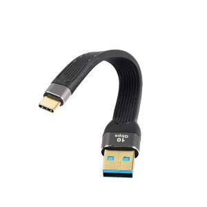 【送料無料】CERRXIAN 10Gbps ショート USB タイプ C ケーブル,5インチ USB 3.0 オス から USB C 3.1 オス ケーブル USB C 3.1 3A急速充電FPCフラットケーブル,充電宝、カーチャージャー、携帯電話 (c-a)