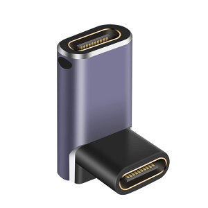 【送料無料】Poyiccot 240W USB C 中継アダプタ、L字 L型 USB C メス to メス 中継アダプタ40Gbps 高速データ転送 & 8K@60Hz映像出力タイプ USB C 延長コネクタUSB4メス 延長アダプタThunderbolt 3、Mac Book Pro、Ni