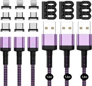 SUNTAIHO }Olbg-[dP[u 3A}[d y1.2M3{ 9C[qz CP[u f[^] USB-C/USB-B/Ligting [d}Olbg USB}Olbg[dR[h Type-CAMicroUSBAUSB L  ho E F