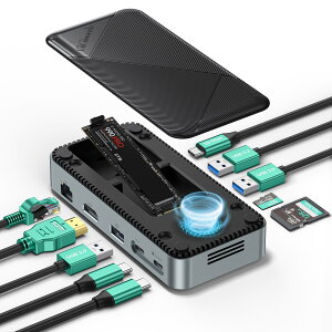 GiGimundo 10-in-1 M.2 SSD OtP[X 10Gbps M.2 NVMe SSDGN[W[tUSB Cnu t@ hbLOXe[V f[^` M.2 NVMe/SATA SSD[_[ 4K@60Hz HDMI SD/TF PD 100W}[d Windows M