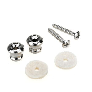 【送料無料】Musiclily Pro 10mm スチール製ストラップピン 小型エレキギター/アコースティックギター/ベース ウクレレ用、ニッケル(2個セット)