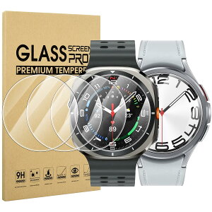 【送料無料】Suoman【4枚入り】for Samsung Galaxy Watch Ultra/Galaxy Watch 6 Classic 47mm ガラス フィルム 9H高硬度保護 貼り直し可 Galaxy Watch Ultra/6 Classic 47mm 保護フィルム 気泡防止 飛散防止 高清 耐指紋 ギ