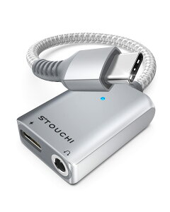 USB Type C to 3.5mm CzϊA_v^[ Stouchi 2in1 DAC 24bit/96kHz Hi-Fi 30W[dPD/QCΉ L ϋvґgiCP[u A~ ^CvCCzϊP[u  y