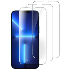 【送料無料】JEDirect iPhone13ProMax (13 Pro Max 6.7インチ専用) 全面保護フィルム 9H強化ガラスフィルム ケースに干渉なし HDクリア 3枚セット