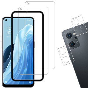 【送料無料】【2+2枚セット】KPNS ガイド枠付き 日本素材製 強化ガラス OPPO Reno9 A/OPPO Reno7 A OPG04 用 ガラス フィルム カメラフィルム カバー 保護フィルム